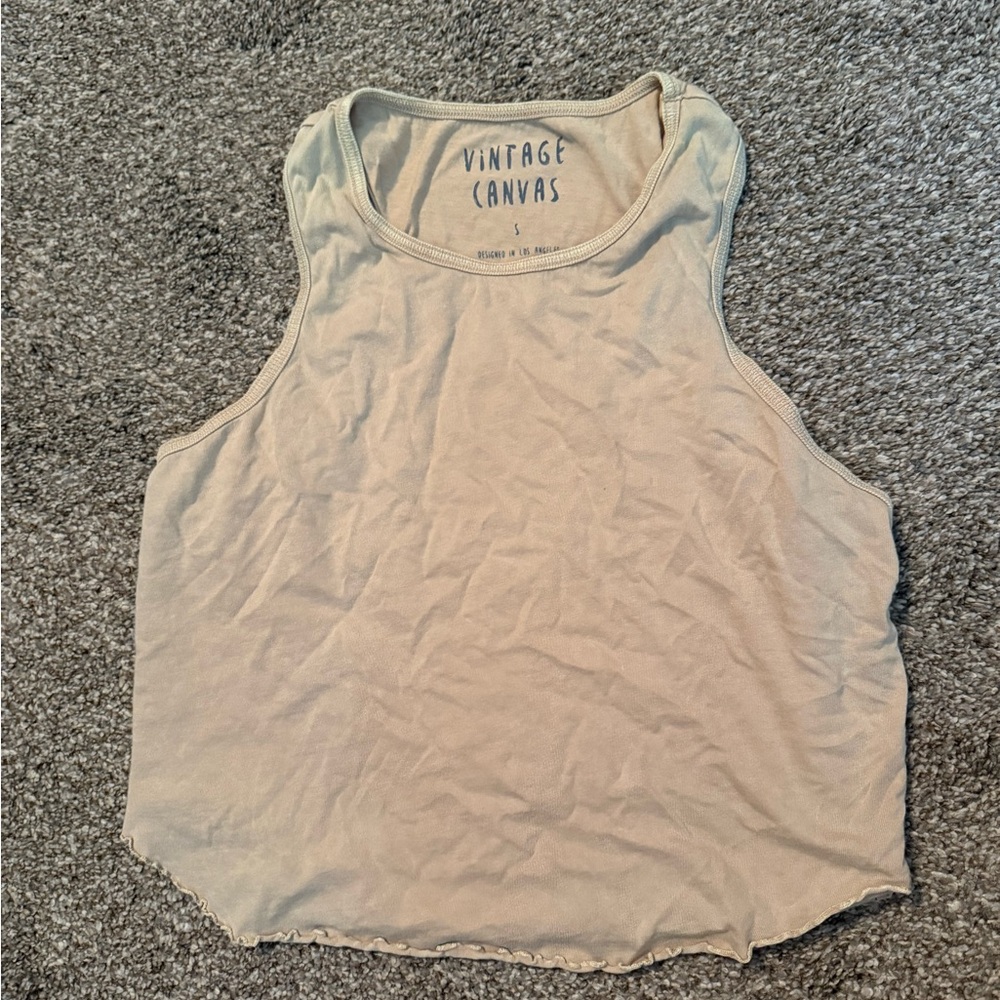 Vintage Canvas Women's Beige Tank Top